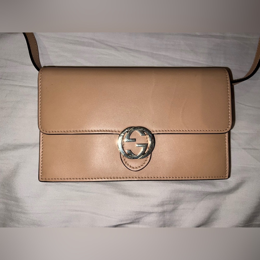 Gucci Moon Calfskin Icon Wallet Beige Crossbody Bag 369664-0959